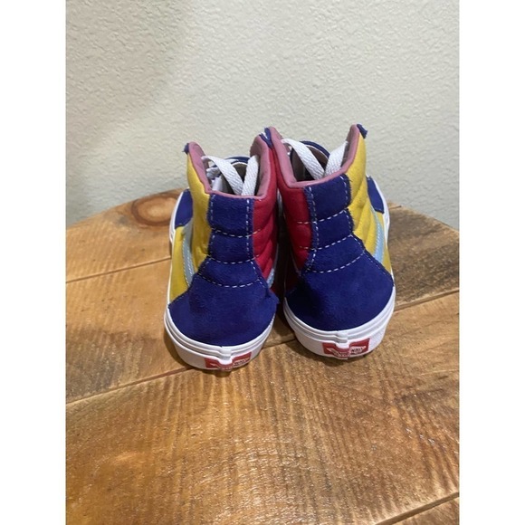 Vans SK8 Hi Sunshine Shoes Multicolor Blue Yellow Red Hi-Top Sneakers size 5 - Picture 4 of 8